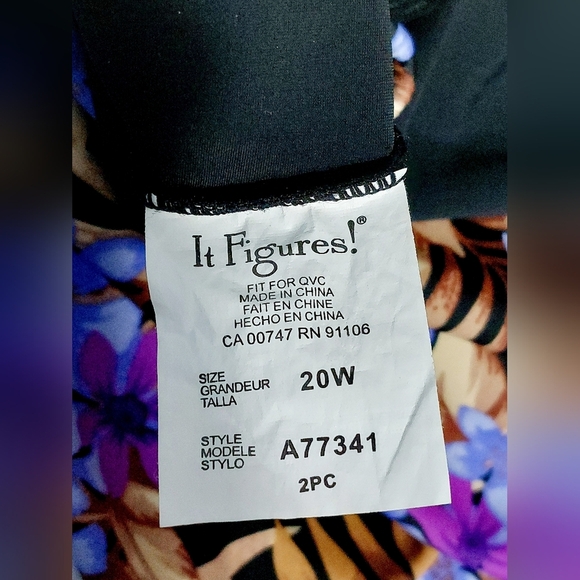 It Figures 2 Piece Floral Swimsuit Top and Skirt Size 20W - Picture 6 of 12